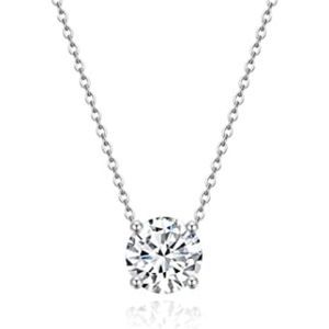 925 Sterling Silver Gold Plated Necklaces for Women Solitaire 1.5 Carat Necklace